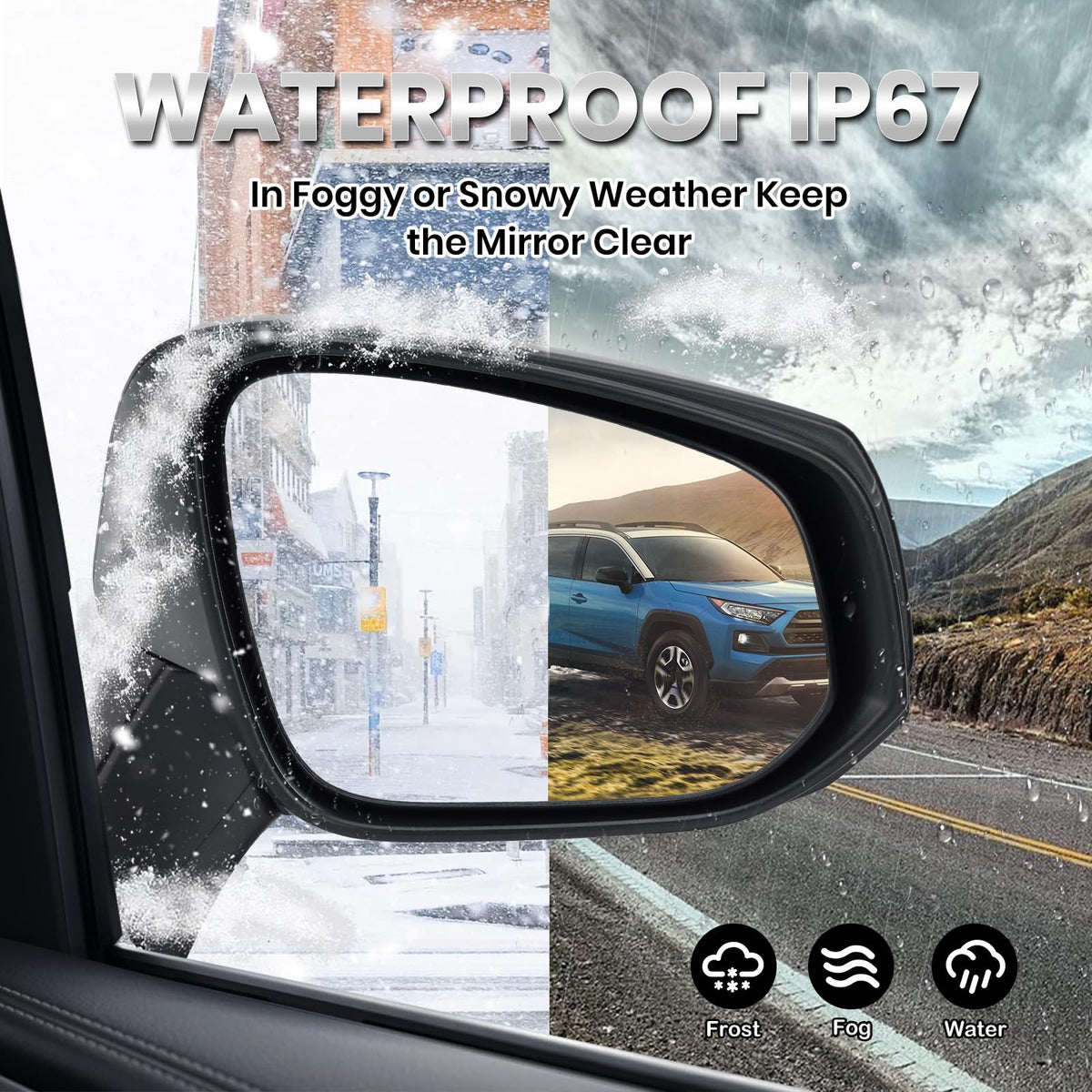 VANLOGY non-heated mirror glass close-up showing clear reflective surface
