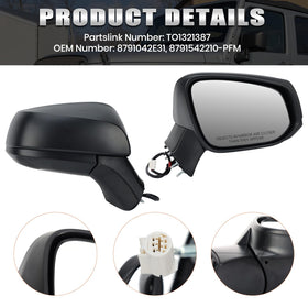 VANLOGY mirror side profile illustrating manual folding mechanism and housing