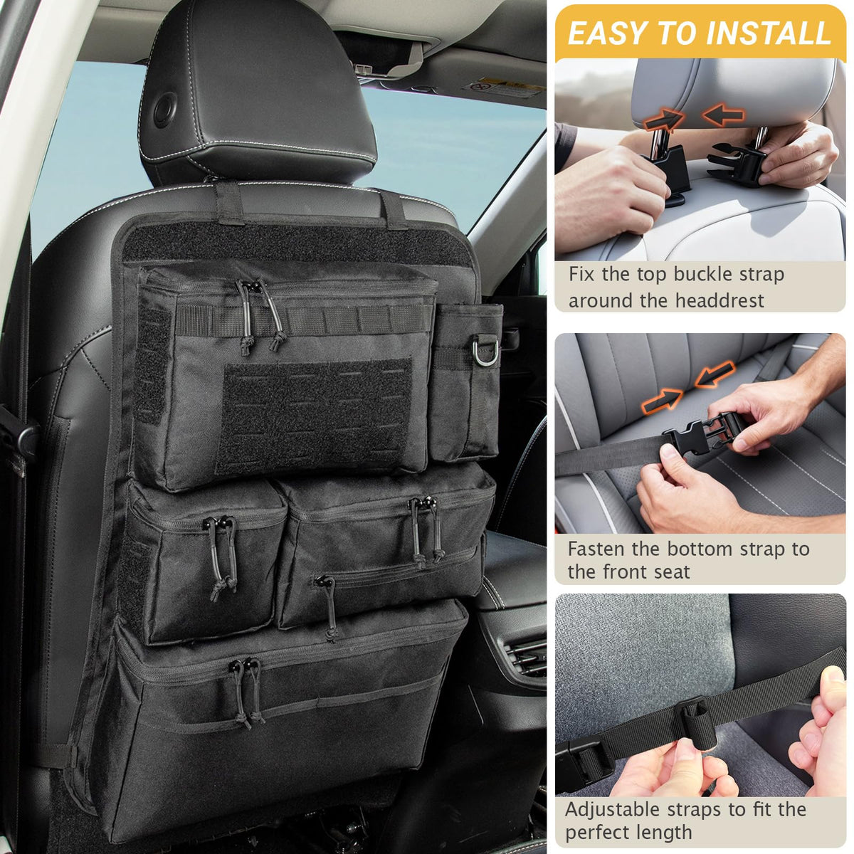 Vanlutone filled pockets with travel items demonstrating practical organization