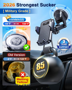 VANMASS cradle depth with thick phone case demonstrating case-friendly fit