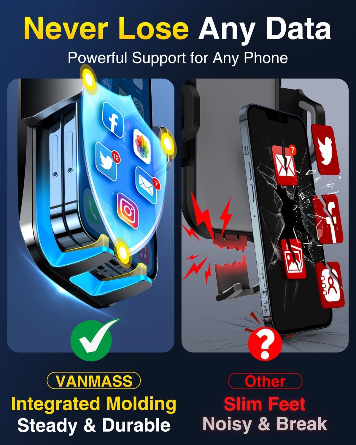 VANMASS telescopic arm rotated 360 degrees for flexible viewing angles