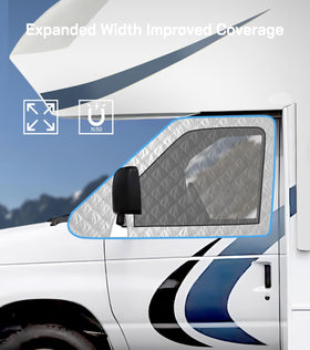 VANNCAMP installation in use on van illustrating quick attach and sun blocking