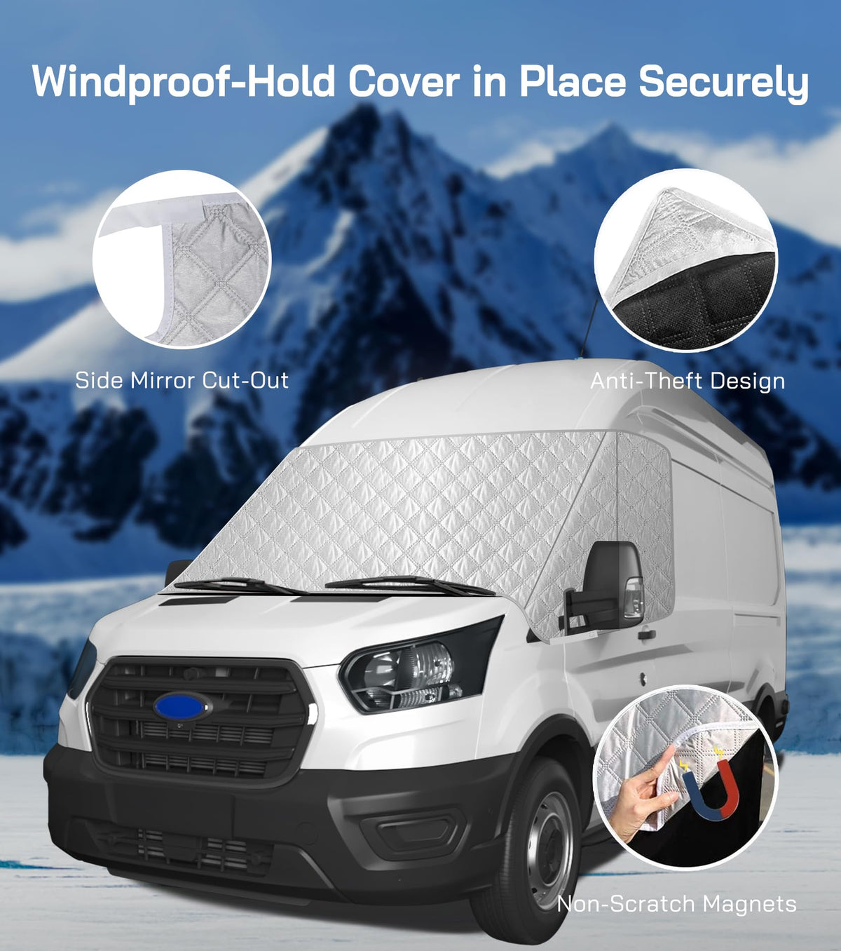 VANNCAMP mirror cutouts detail for easy alignment and mirror access