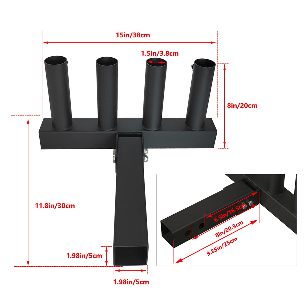VANROUG thumb screw close-up demonstrating secure locking for poles benefit: prevents slipping