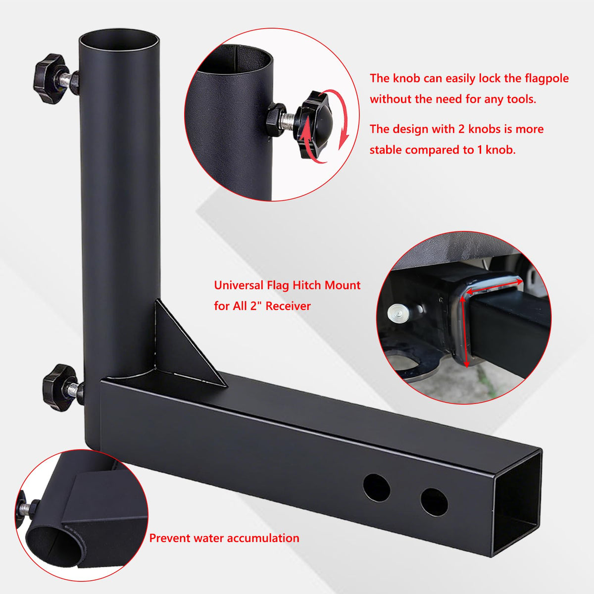VANROUG bracket installed on jeep receiver demonstrating secure fit