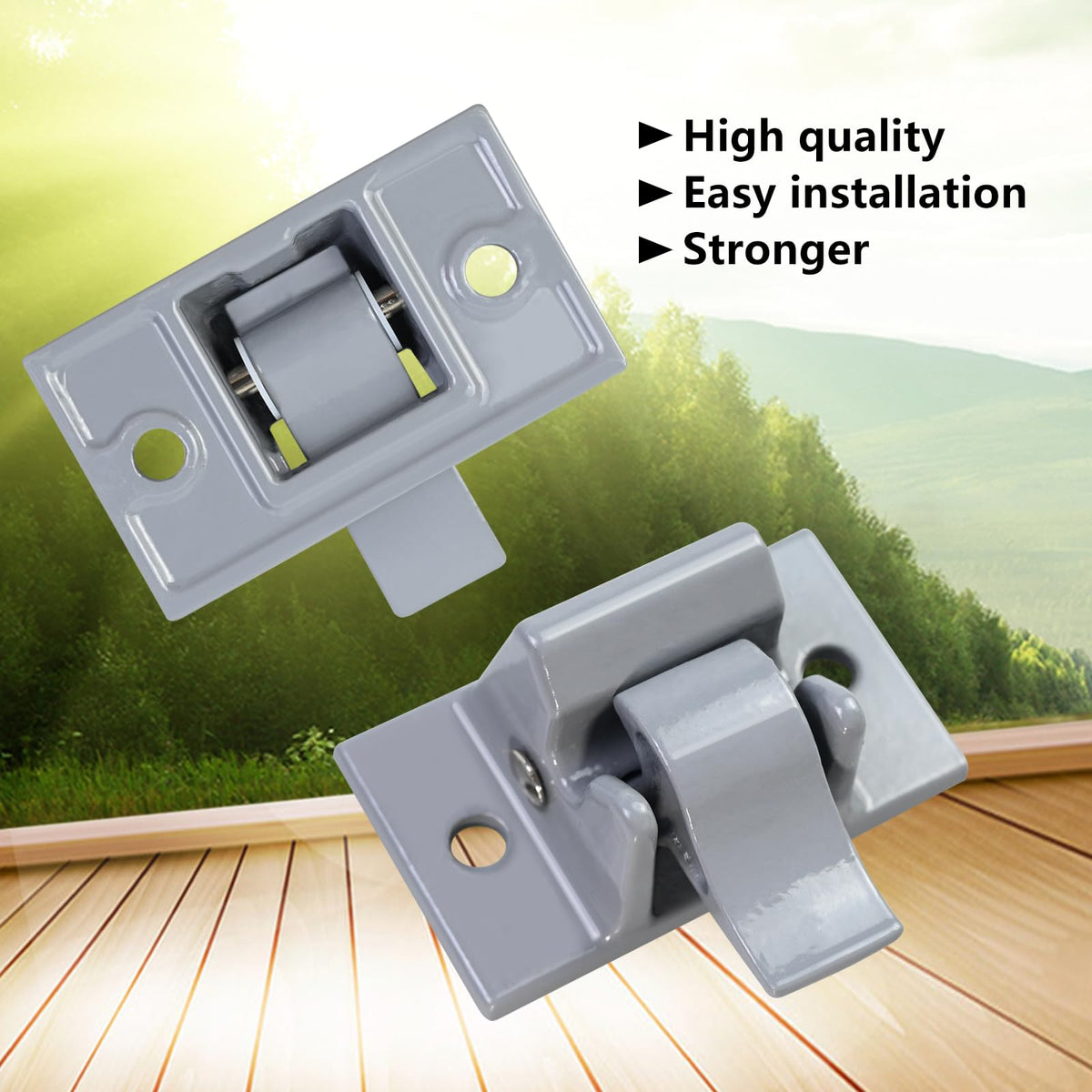 Vanshly bracket on trailer with awning illustrating restored function and visual match