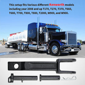 Vanshly tow hook installed on Kenworth W900 demonstrating proper fit