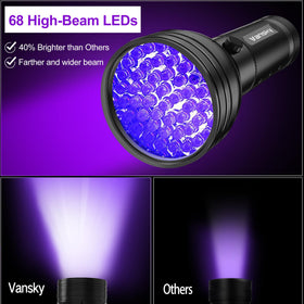 Vansky closeup of 68-LED array showing high-intensity UV output for fluorescing dye