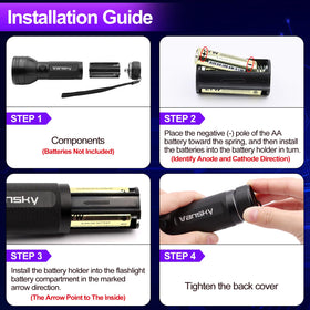 Vansky flashlight in hand for scale showing compact portability and easy storage