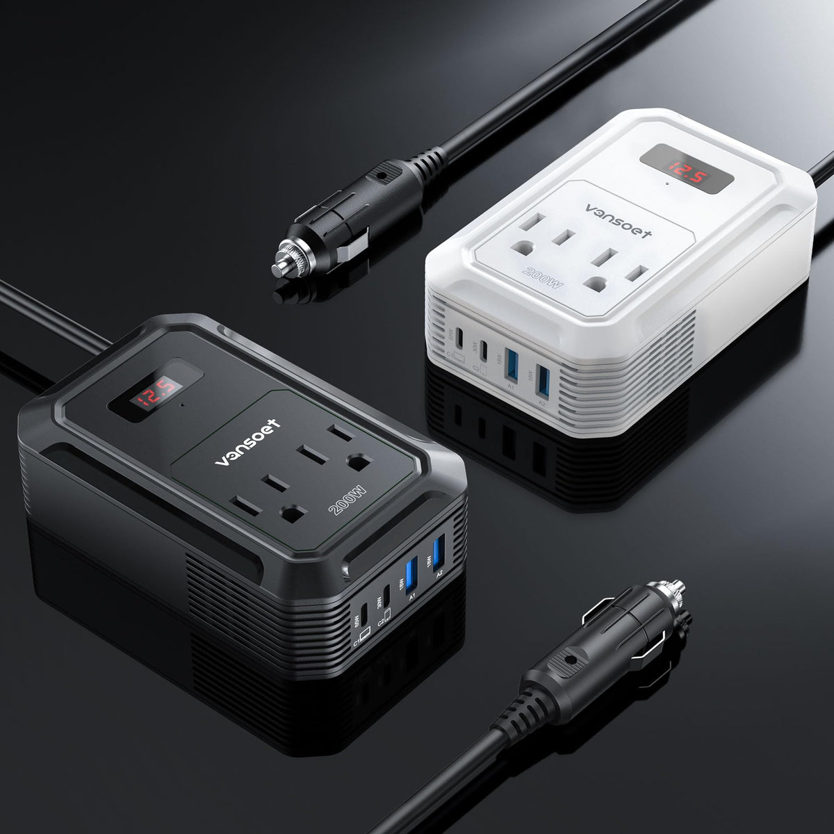 vansoet close-up LCD display and buttons for clear power monitoring