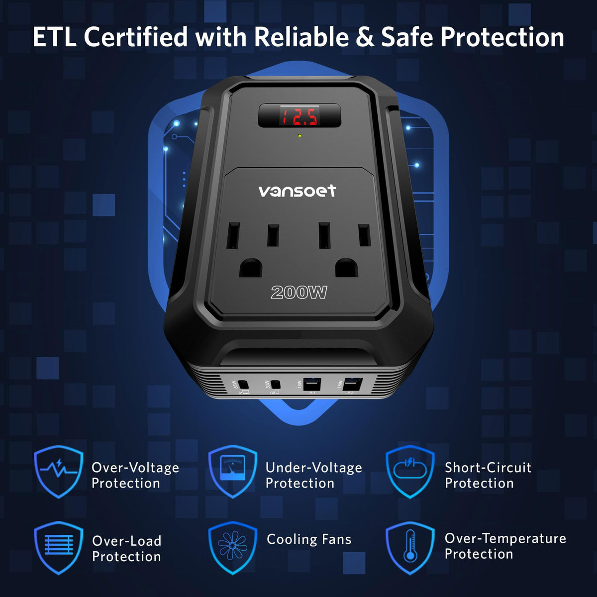 vansoet plugged into car cigarette socket giving on-the-go power access
