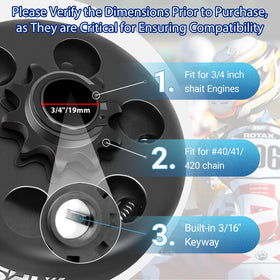 Vashly clutch 10-tooth sprocket detail showing chain engagement benefit