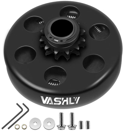 Vashly front face clutch showing 12-tooth sprocket and solid build for reliable drive