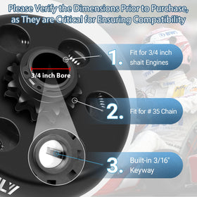 Vashly side profile mounted on shaft demonstrating correct bore fit and clearance benefit