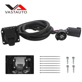 VASTAUTO packaged harness with label showing included part numbers and warranty