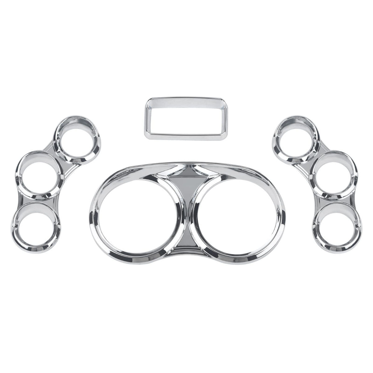 VASTAUTO front view of chrome center gauge cover showing clean fit benefits