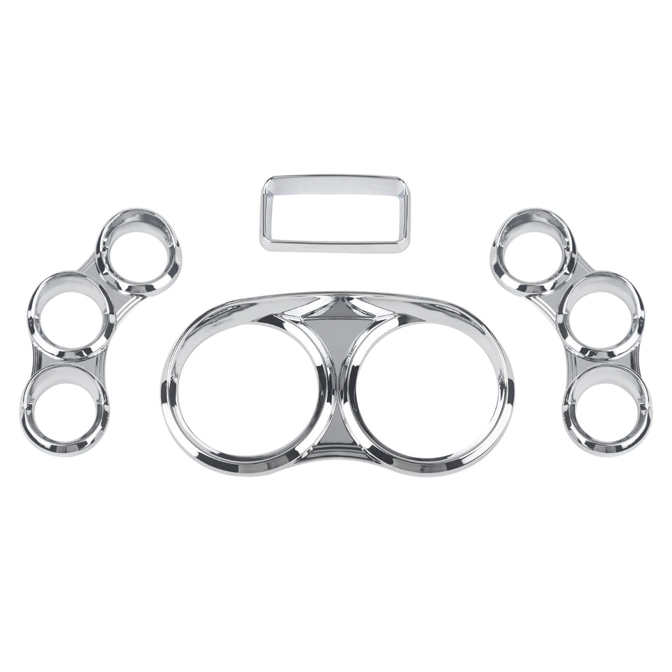 VASTAUTO front view of chrome center gauge cover showing clean fit benefits