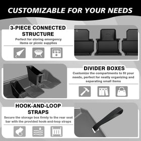 VaultsOnWheels hidden storage installed under Cybertruck seat demonstrating discreet benefit