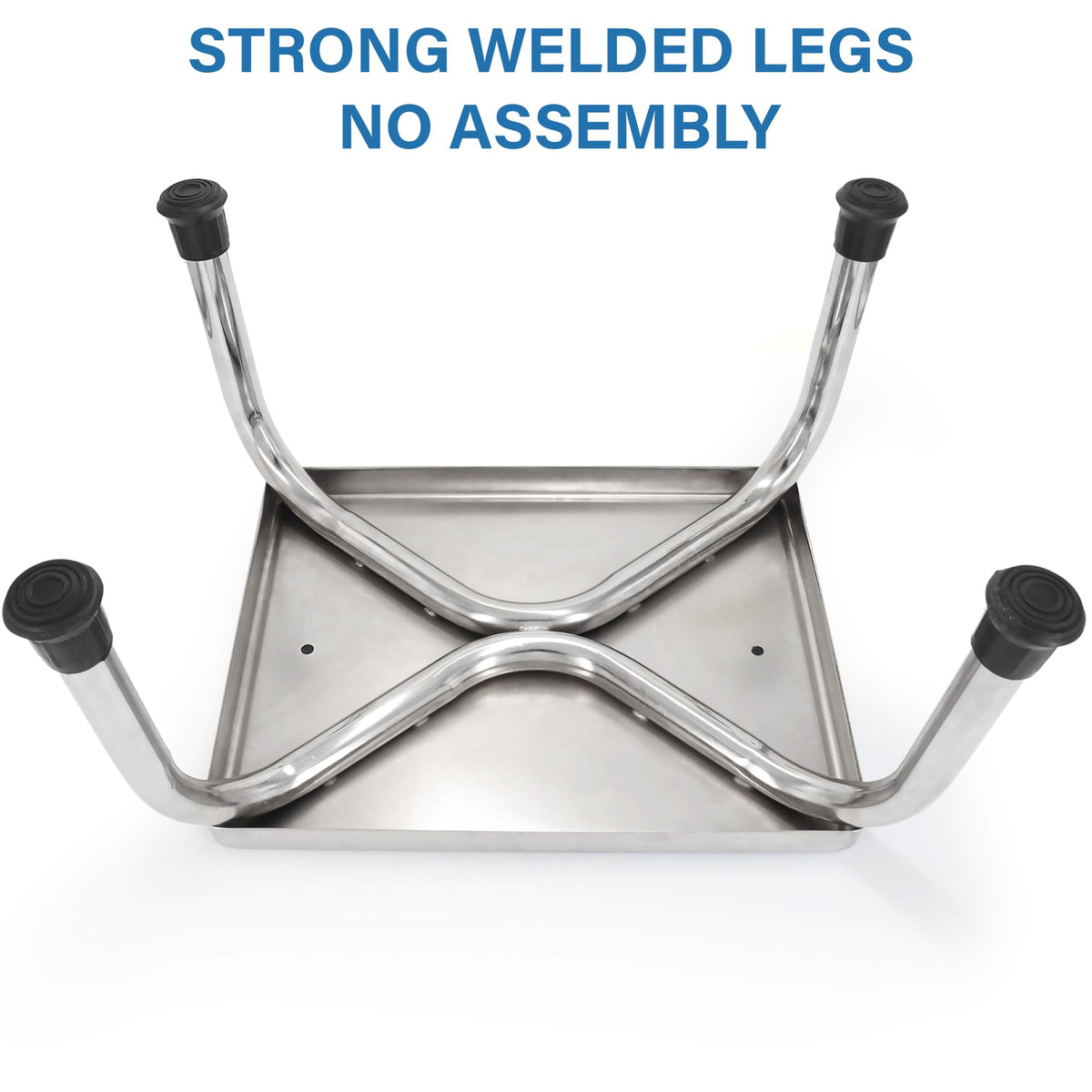 Vaunn welded leg joint detail highlighting durable single-frame construction