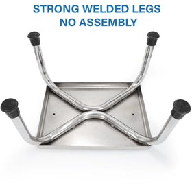 Vaunn welded leg joint detail highlighting durable single-frame construction