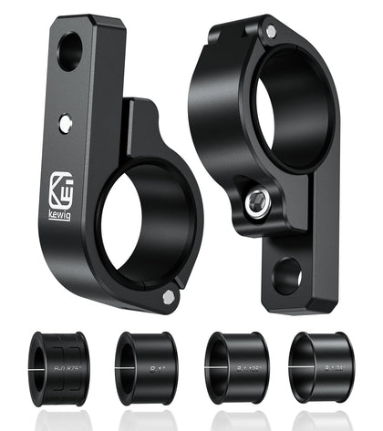 VAZESWIN front view of two aluminum light bar mounts showing secure clamps and finish benefit