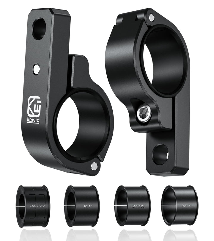 VAZESWIN front view of two aluminum light bar mounts showing secure clamps and finish benefit