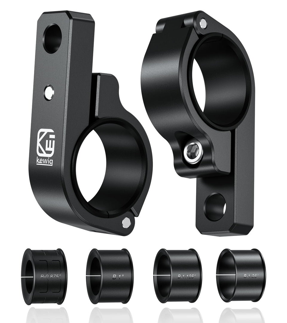 VAZESWIN front view of two aluminum light bar mounts showing secure clamps and finish benefit
