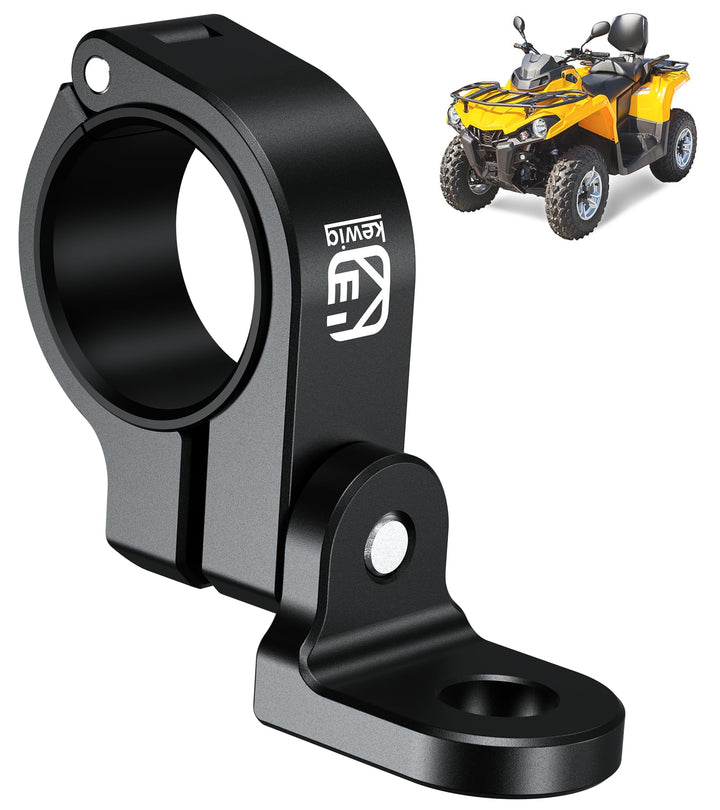 VAZESWIN front view of black ATV whip light mount showing sturdy clamp for secure hold