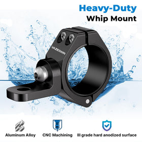 VAZESWIN mount holding a whip light on UTV demonstrating stable illumination