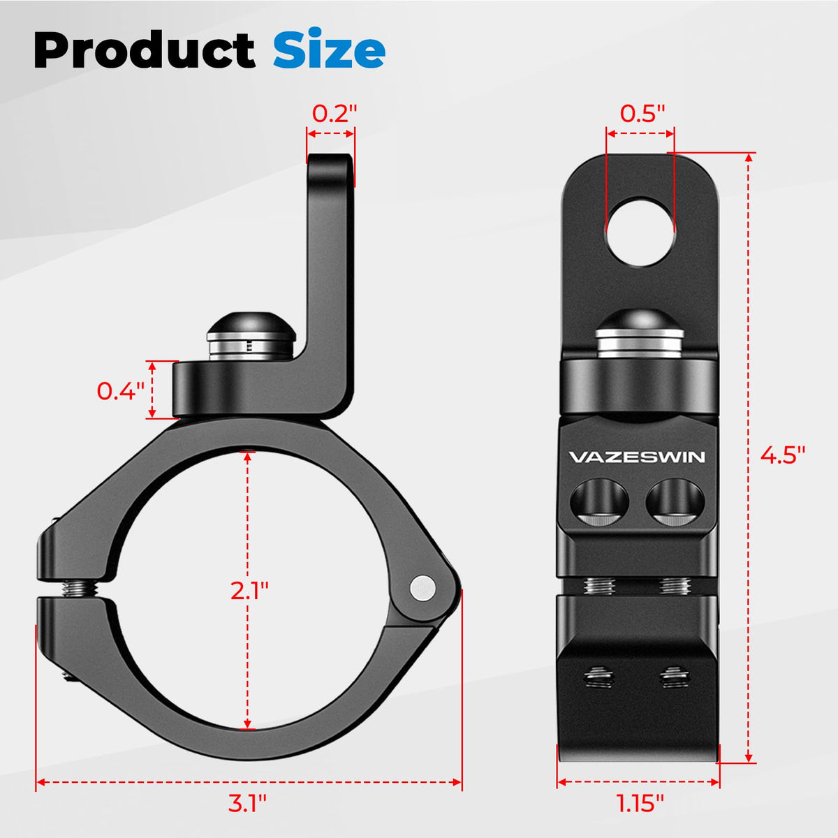VAZESWIN four TPU rubber inserts laid out for multiple tube diameter fits