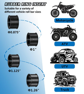 VAZESWIN assorted TPU rubber inserts displayed for multiple tube-size compatibility benefit