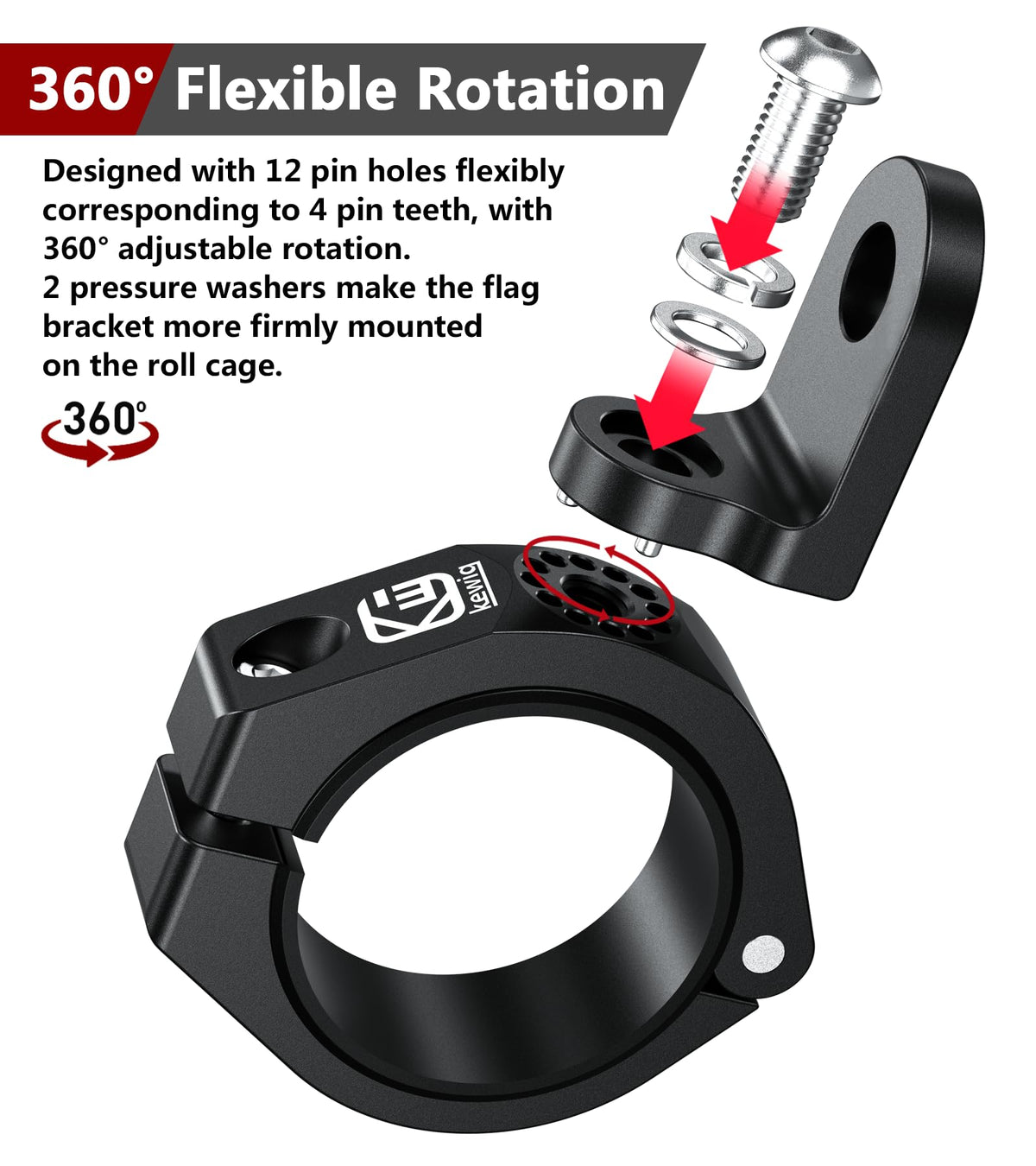 VAZESWIN four TPU rubber inserts displayed to show multiple diameters for secure fit