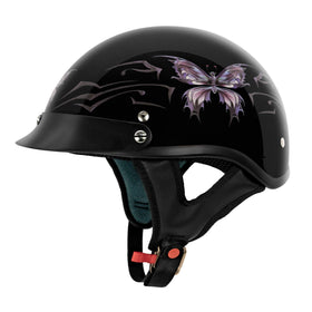VCAN gloss black front view showing helmet shape and safe coverage