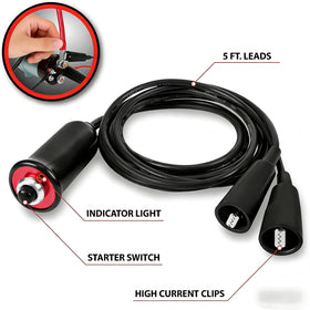 VCC heavy-gauge 5ft wire detail showing durable insulation and reach benefit