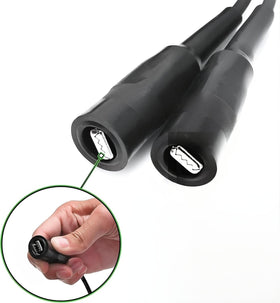 VCC insulated alligator clips attached to battery offering secure connection