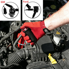 VCC technician using the kit under hood to diagnose starting issues for faster repairs