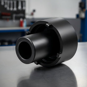 VCC on a workbench beside an F-350 wheel illustrating professional truck maintenance