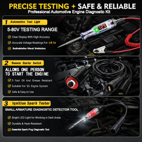 VCC inline spark tester detail showing bulb flash area to confirm ignition firing quickly