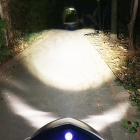 VCSZKXLY installed on a Yamaha Raptor headlight showing improved road visibility