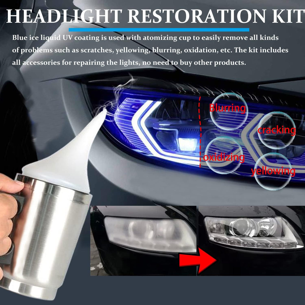 VCTSELITY 200ml repair liquid bottle highlight for bonding and filling lens micro-scratches