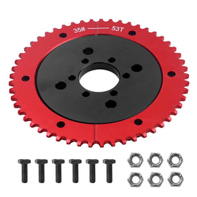 VCUJSUC front view of 53T split sprocket showing clear tooth profile for reliable drive