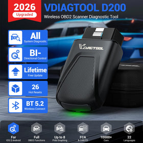 VDIAGTOOL D200 OBD2 connector close-up enabling secure vehicle plug-in fit