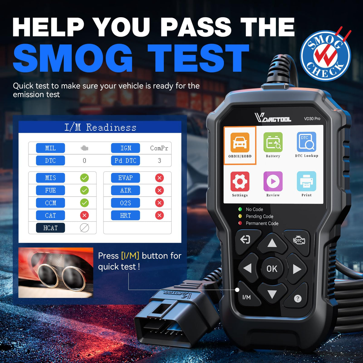 VDIAGTOOL VD30 Pro live-data graphing screen visualizing engine sensor trends