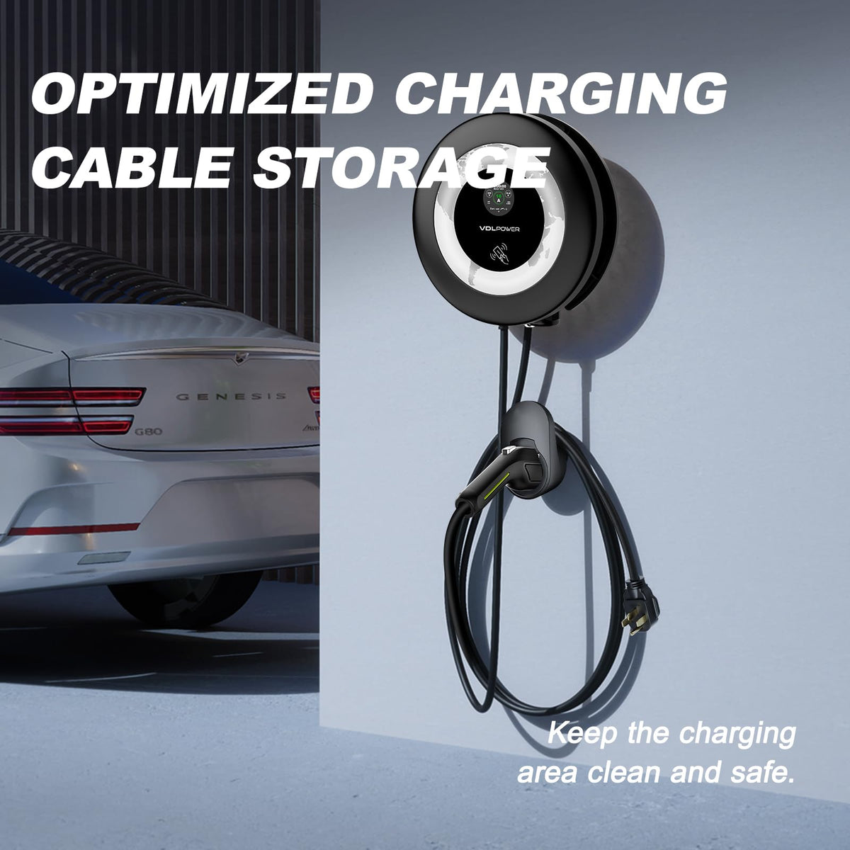 VDLPOWERVP charger connected to SUV, demonstrates real‑world charging use