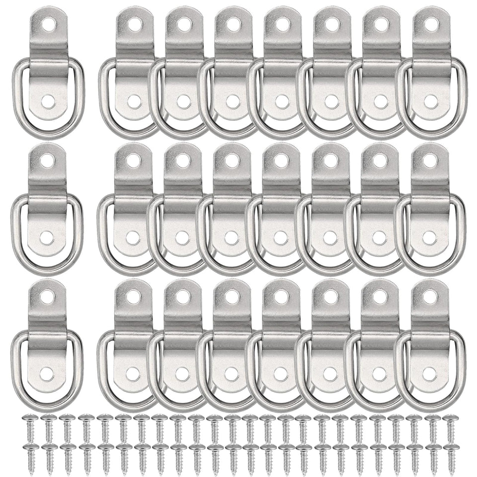 VEEBELL front view showing 24 silver D-ring anchors kit and screws for heavy-duty securing