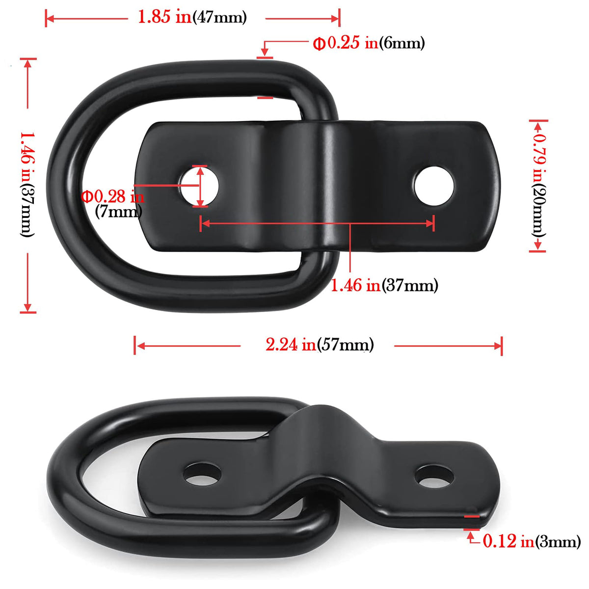 VEEBELL D-ring anchors mounted on a trailer bed demonstrating secure load points