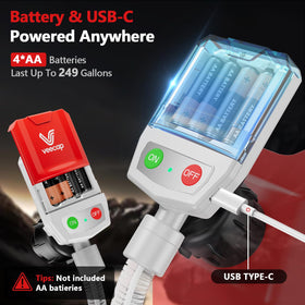 VEECAP pump installed while refueling RV demonstrating convenient portable fueling