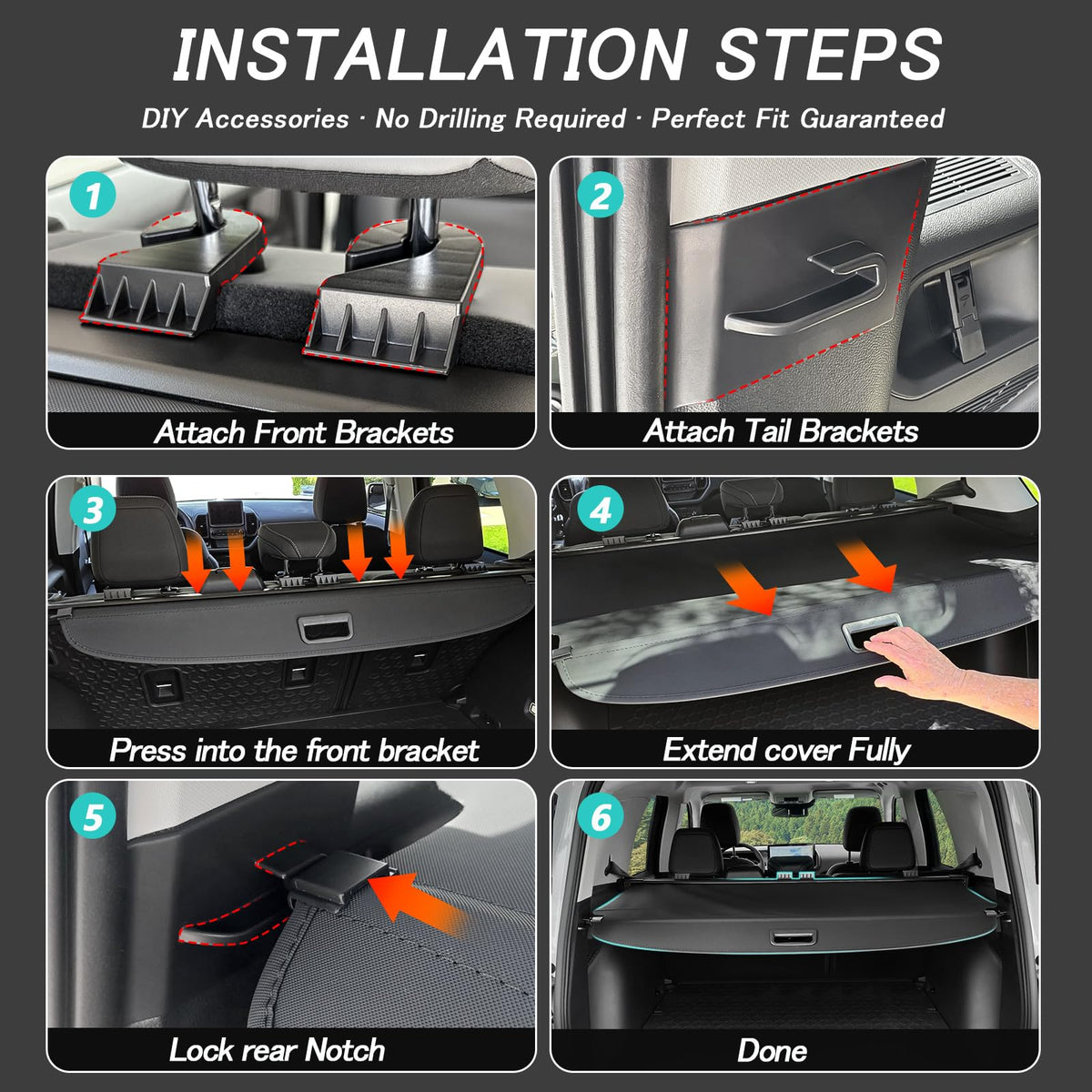 VEENJOY mounting spring ends close-up showing easy tool-free installation benefit