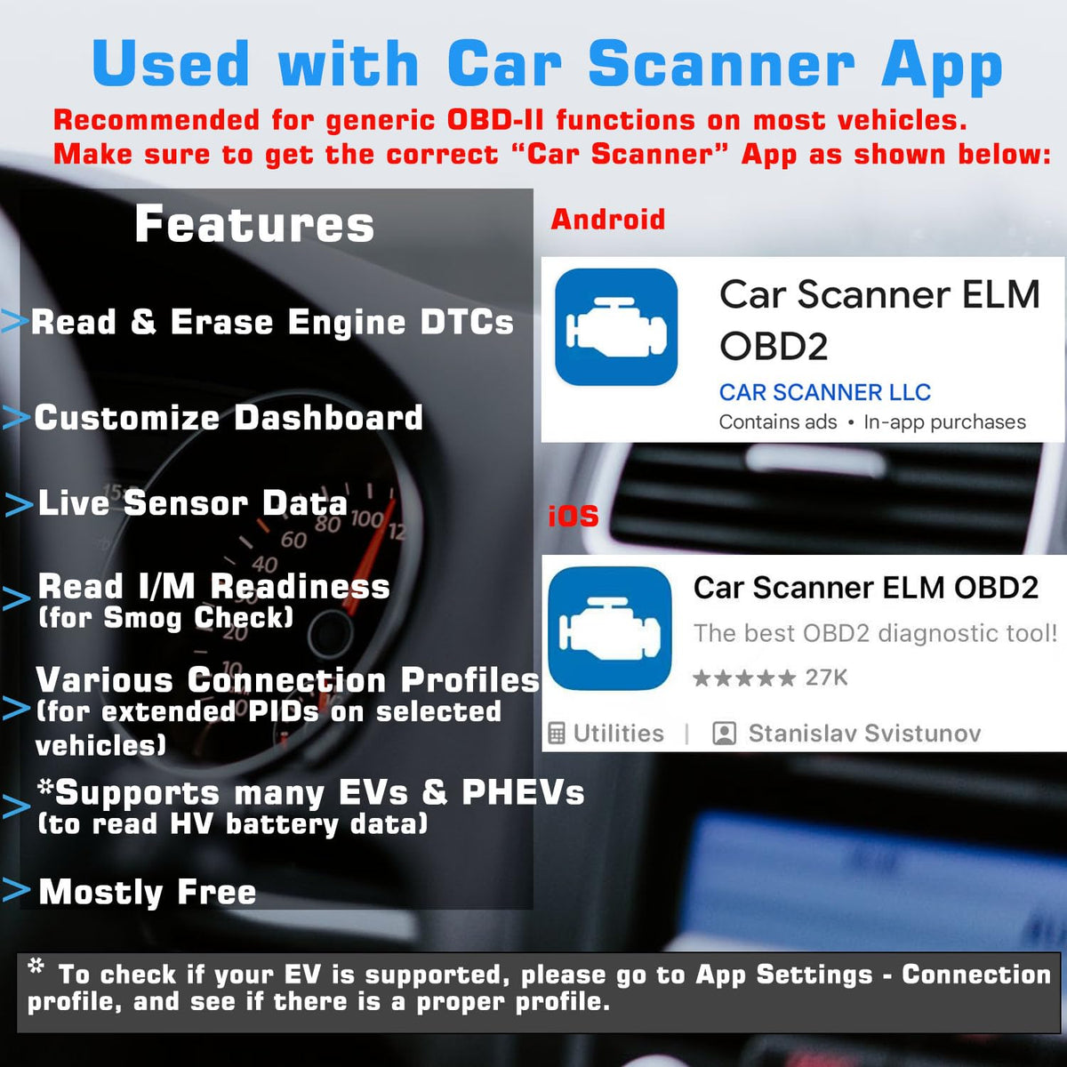 Veepeak OBDCheck BLE+ angled plug highlighting obd connector for quick vehicle installation