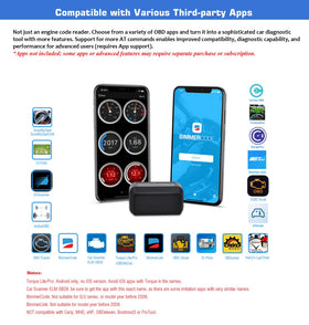 Veepeak OBDCheck BLE+ label on connector displaying model info and reliable identification